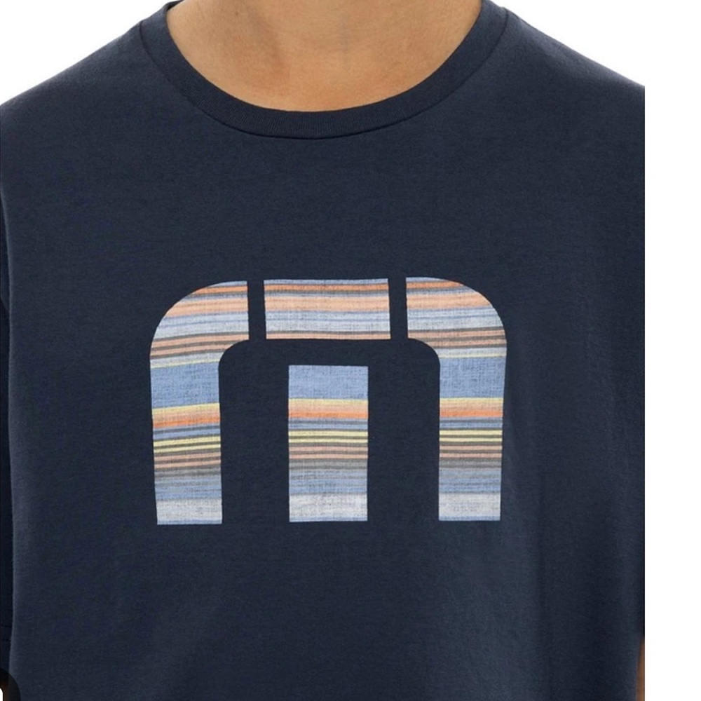 Travis Mathew Kids Navy Blue Short Sleeve Graphic Golf Tee - Large